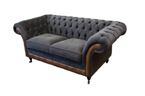 Chesterfield lusso divano a due posti in pelle sofà imbottito divano a due posti.