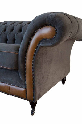 Chesterfield lusso divano a due posti in pelle sofà imbottito divano a due posti.