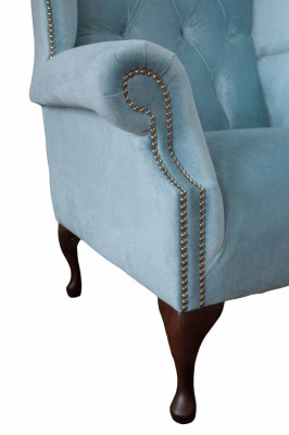 Babyblauer poltrona poltrona design divano divano sofà Chesterfield tessuto nuovo