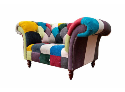 Poltrona Design Chesterfield Lounge Multicolore Divano Monoposto 130cm Nuovo