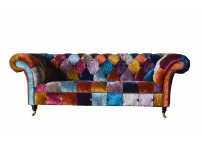 Chesterfield divano in tessuto divano imbottito Divani tessuto di lusso 3 posti Design