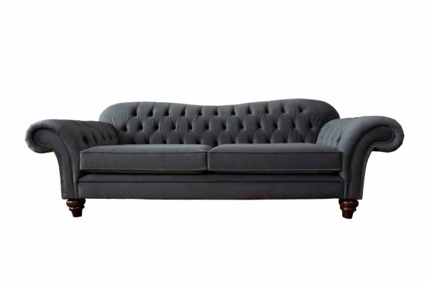 Chesterfield divano a 3 posti in tessuto design sofa divano imbottito di lusso