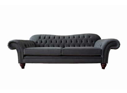Chesterfield divano a 3 posti in tessuto design sofa divano imbottito di lusso