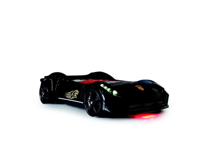 Mobili per bambini Letto Camera da letto Auto da corsa Carrozza Letti in legno Nero Nuovo