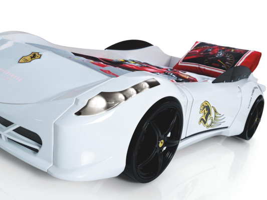 Mobili per bambini Letto Camera da letto Auto da corsa Carrozza Letti in legno Nero Nuovo