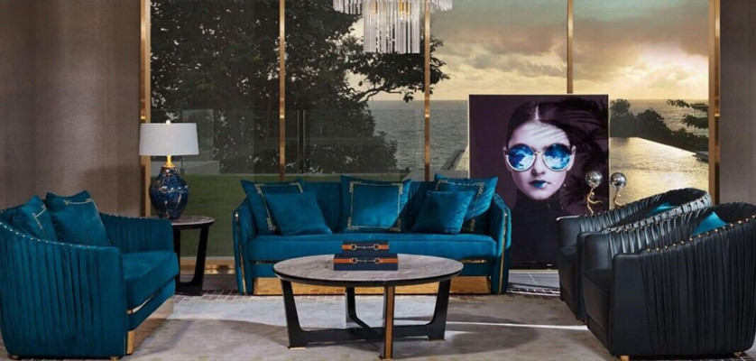 Set da divano 5 pezzi divano poltrona tavolino da caffè moderno divani in pelle divano