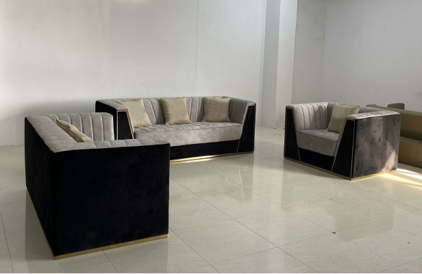 Divani design imbottiti Sofà moderno di lusso elegante Salotto 3 posti + 2 posti + 1 posto
