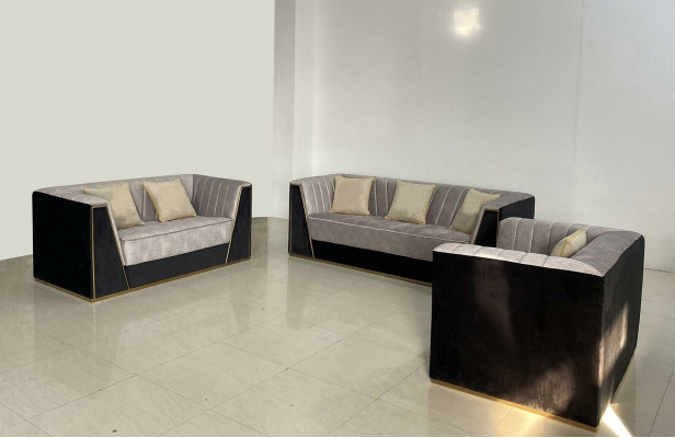 Divani design imbottiti Sofà moderno di lusso elegante Salotto 3 posti + 2 posti + 1 posto