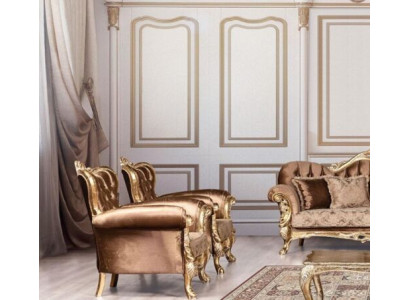 Poltrona orecchie Sedile design barocco Divano Imbottito Chesterfield Tessuto Seduta Nuova