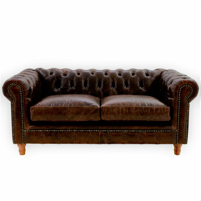 Design divano in pelle - divano Chesterfield imbottito a tre posti 220 cm