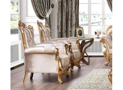 Poltrona Poltrona alata di lusso in tessuto Seduta Posti Design Imbottitura Barocco Tessile Mobili