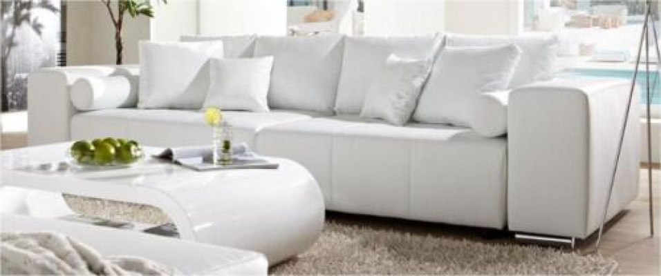 XXL grande Relax Lümmel Divano Sofa con funzione letto Schlag Divani quattro posti Tessuto