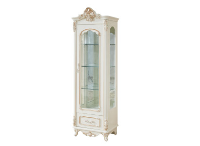Vetrina Bianca Mobili Soggiorno di Lusso Design in Legno Armadio in Vetro Vetrina Classica
