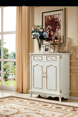 Comò bianco design elegante per camera da letto, comò classico di lusso in legno nuovo.