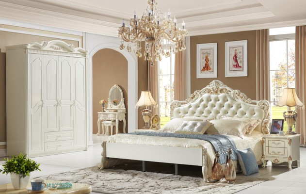 Armadio bianco in legno design camera da letto mobili classici