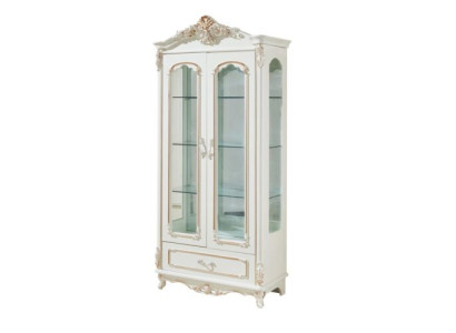 Vetrina Bianca Mobili Soggiorno di Lusso Legno Vetro Design Elegante Classico