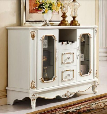 Classico mobiletto credenza con vetrina comò mobile vetrina armadio stile barocco