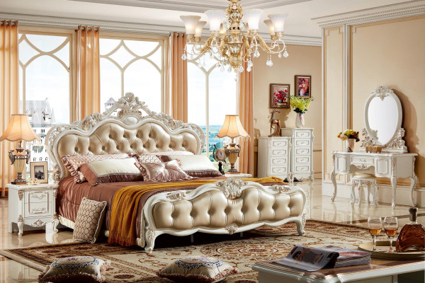 Set da camera da letto bianco design elegante 2x cassettiera mobili classici di lusso 2 pezzi.