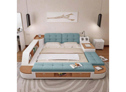 Letti imbottiti Hotel moderni multifunzionali nuovi design di lusso in pelle.