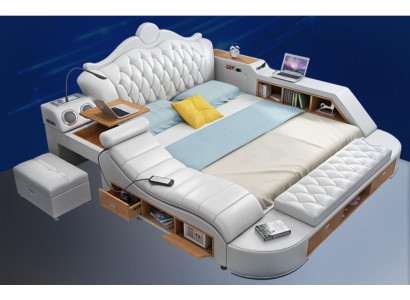 Chesterfield Letto Matrimoniale di Design di Lusso 180x200 Multifunzione