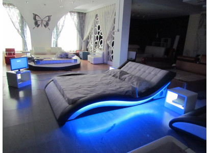 Lusso Design Letti Letti Digitali USB Mobili Camera Da Letto Pelle Matrimoniali