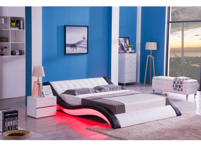 Design del letto Suono digitale USB Letti Mobili da camera da letto di lusso in pelle