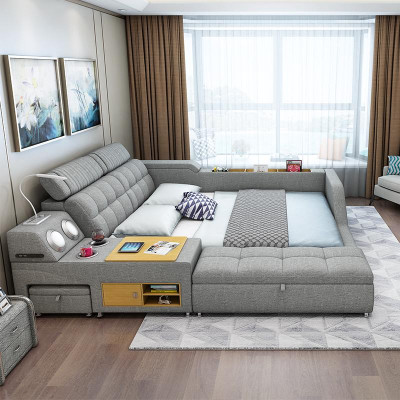 Letto matrimoniale con rivestimento letto camera da letto 180x200cm Letto multifunzione Letti