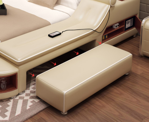 Letto multifunzione con cassaforte, riscaldamento, lettino USB, suono, doppio letto, funzione nuova.