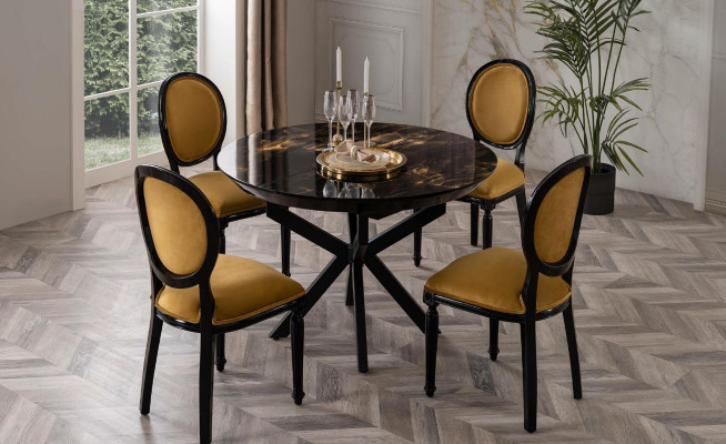 Tavolo da pranzo rotondo 120cm Mobili da tavolo Tavoli Sala da pranzo Gruppo da pranzo 3 pezzi. Nuovo