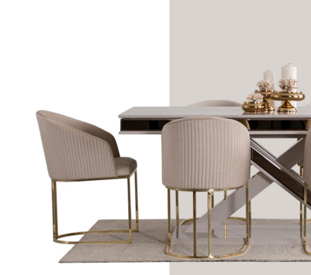 Tavolo da pranzo di lusso Sedia con schienale Mobili Arredamento Cuscino seduta Sedie