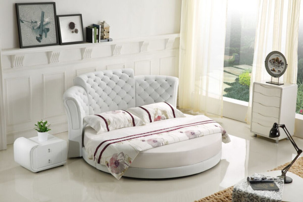 Chesterfield Rotondo Letto Mobili Letti Imbottiti Mobili Camera da Letto Letto in Pelle Hotel