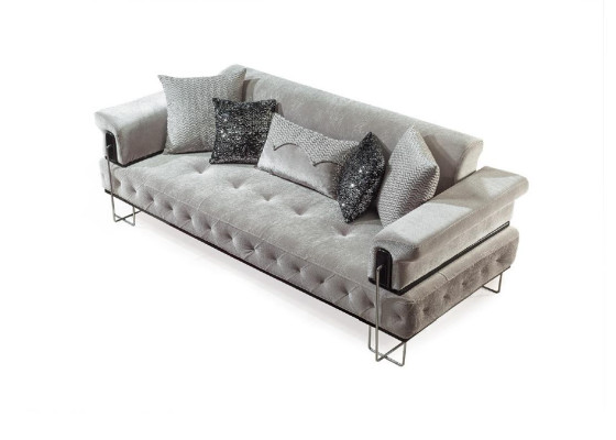 Divano viola Chesterfield a 3 posti + 1 posti, set per soggiorno.