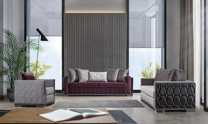 Set di divani di lusso 3+3+1 posti da soggiorno, divano sedile.