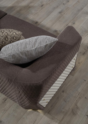 Garnitura divano 3+3+1 posti in tessuto moderno marrone nuovo