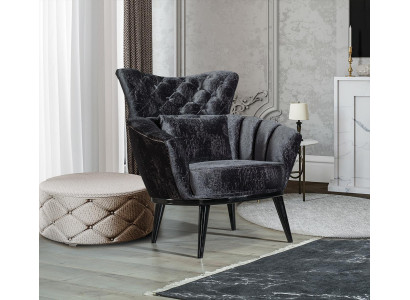 Mobili Design poltrona Poltrona design moderno Tessuto Soggiorno nero