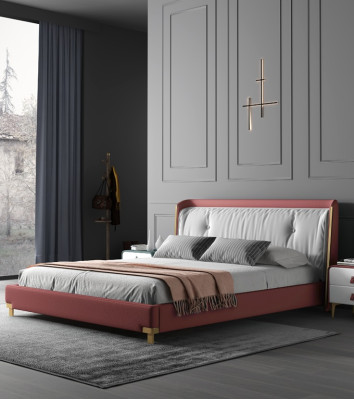 Letto matrimoniale Moderno in legno imbottito 180x200cm