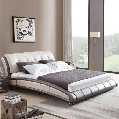 Design Letto in pelle Imbottito Doppio Letto da hotel Camera da letto matrimoniale 180x200 cm