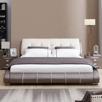 Design Letto in pelle Imbottito Doppio Letto da hotel Camera da letto matrimoniale 180x200 cm