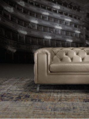 Set di divani Chesterfield di lusso da 3 posti + 3 posti in beige.