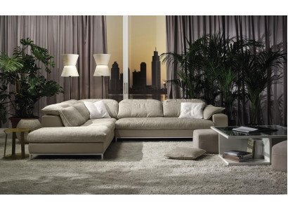 Divano angolare moderno a L in tessuto per soggiorno, moderno, nuovo.