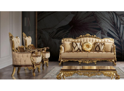 Garnitura Divano 3+1+1 Posti Seduta Divano Divani Poltrona Set Design Barocco Couch