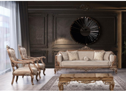 Divano poltrona divano set 3+1+1 posti gruppo di lusso mobili barocchi rococò.