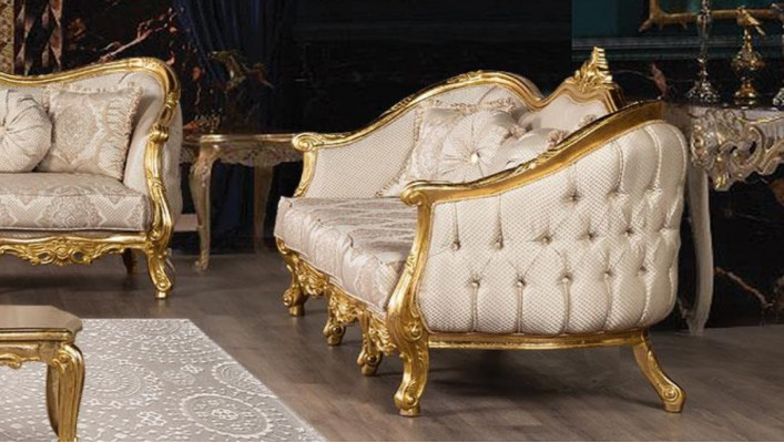 Divano a tre posti 3 posti stile barocco rococò Sofà poltrone seduta tessuto stile divano