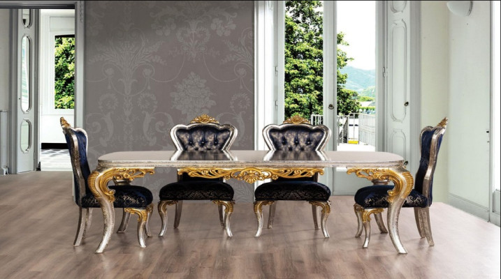 Set di 4 sedie da pranzo di lusso stile barocco.