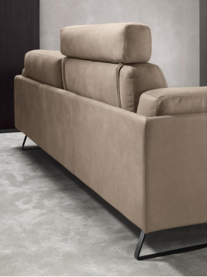 Divano 4 posti Divani in pelle design di lusso Beige divano di design di lusso a quattro posti xxl