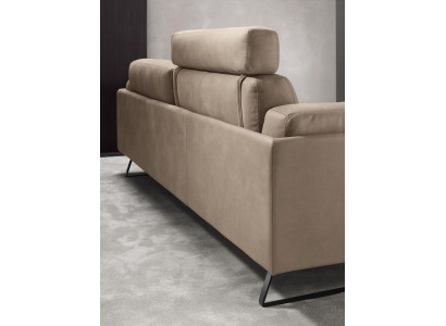 Divano 4 posti Divani in pelle design di lusso Beige divano di design di lusso a quattro posti xxl