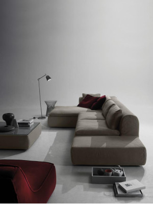 Divano angolare Imbottitura Divani Divano a L Forma Mobili Grigi Divani in Pelle