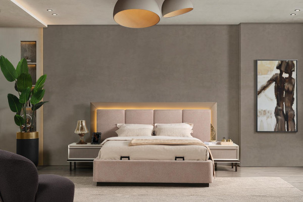 Set da camera da letto, letto 2 comodini armadio lusso nuovo 4 pezzi