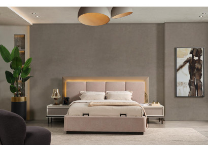 Camera da letto Set Letto 2x Comodini Tavolo da toeletta di lusso nuovo 5 pezzi Design