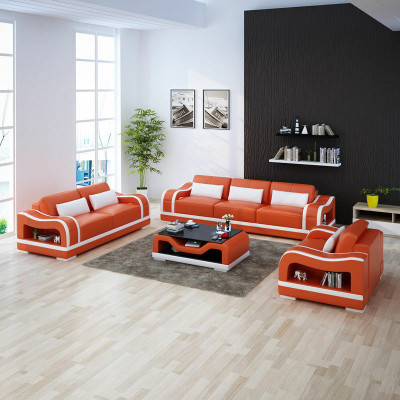 Divano in pelle divano angolare 3+2+1 design moderno.